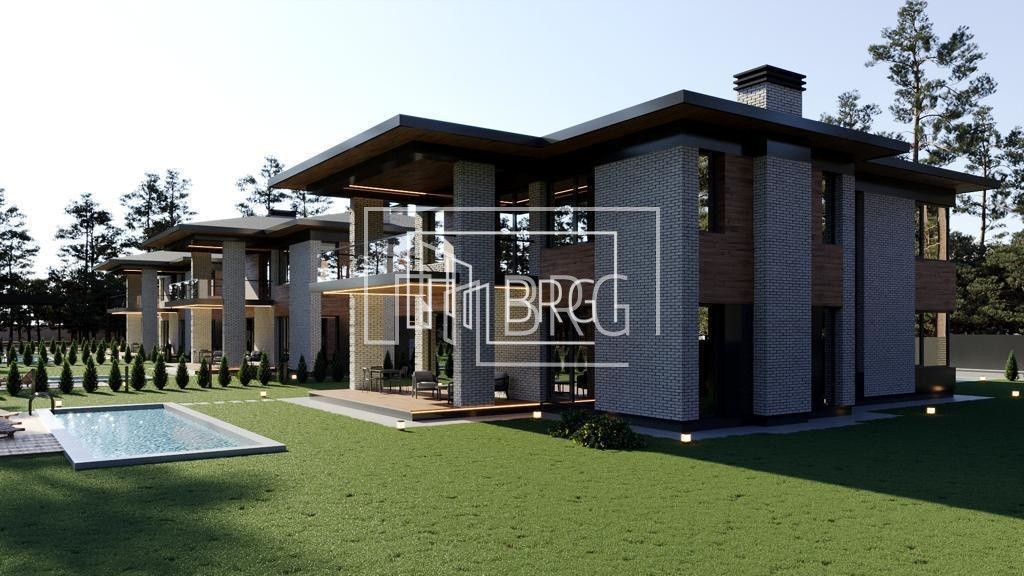 Продажа нового современного дома с бассейном 384м Козин. Київська обл